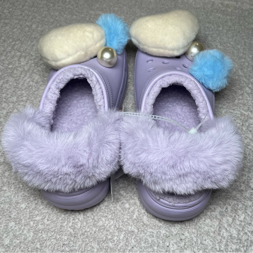 NWT Crocs Classic Platform Lined Charm Clog Lavender Purple Women’s Size 6 - Picture 9 of 17